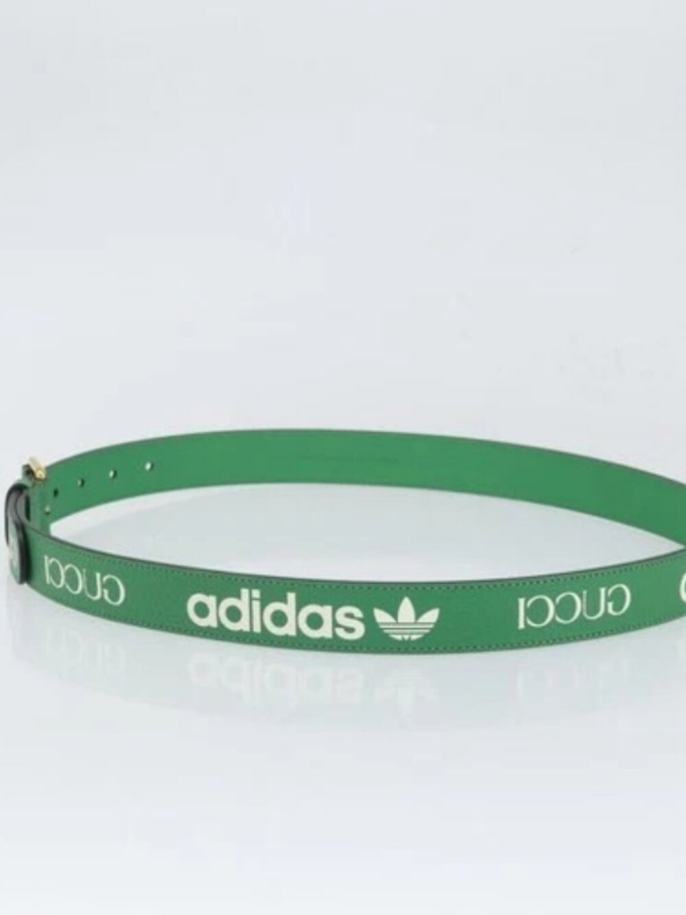 GUCCI Gucci × Adidas Belt Leather 43.3"" Green - Picture 3 of 11
